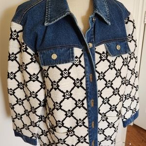 Sandro Knit and denim coatigan: size2